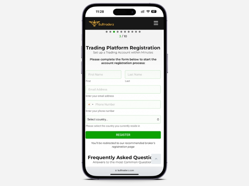 BullTraderz Trading Account Registration